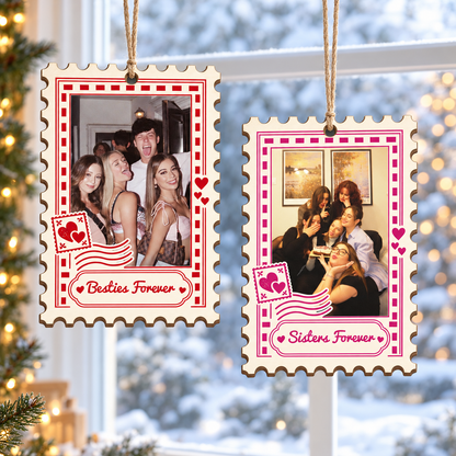 Personalized Best Friend Photo Ornament, Custom Postage Stamp Wood Ornament, Sister Gift, Besties Christmas Keepsake f589ec13-84fe-4740-bd38-7d298517c1db-banner-SP04.png