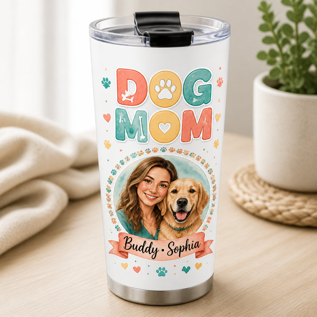 Dog Mom Custom Portrait Tumbler – Photo-to-Watercolor with Names - Personalized Tumbler f58a8134-4fe5-485f-beb4-f6f291781a44.jpg