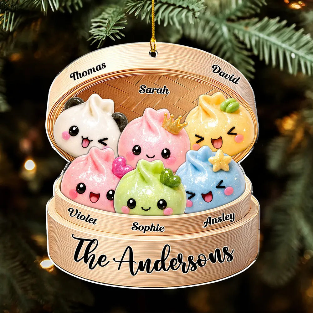 Personalized Family Dumpling Ornament, Custom Names and Family Name Dim Sum Basket Christmas Decoration, Cute Family Keepsake Gift f595a05d-54c3-4693-99cf-6b695d11cfa8-2.webp