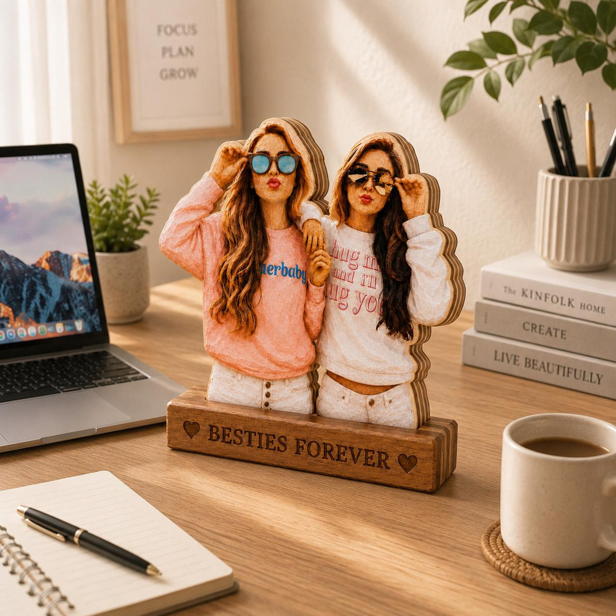 Personalized bestie Wooden Block, Custom Photo Portrait Carved Figurine for her, Home decor gift for besties, Best friend Ever Keepsake f5a7ba6e-79ba-4717-91b7-3732c2643567-5.jpg
