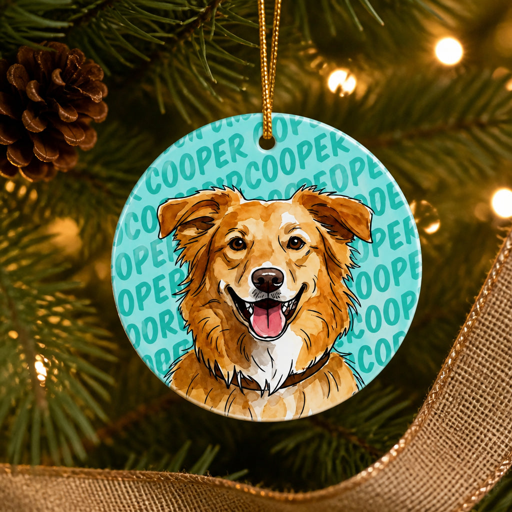 Custom Pet Portrait Ornament – Watercolor Wreath - Personalized Aluminum Ornament f5aa2c6e-8b75-482e-9796-2500171f2655.jpg
