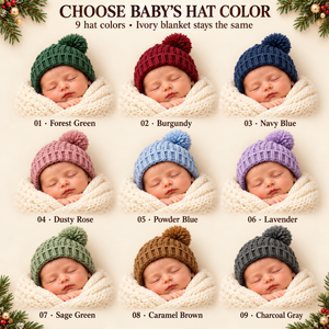 Personalized First Christmas as Grandparents Ornament 2026 – Custom Baby Name & Birth Date, Grandma & Grandpa’s Little Blessing Keepsake Gift f5b79945-4675-46fb-8d99-b379d90aecb7-Baby-Hat-Color-Selection-Chart-1.png
