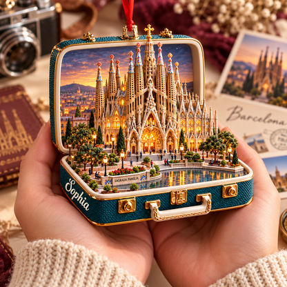 Personalized Sagrada Familia Suitcase Christmas Ornament – Barcelona Spain Travel Souvenir & Gift for Barcelona Lovers f5cb622c-ef07-4dd1-8814-9a5c9966bc84-Hands-Holding-a-Sagrada-Fam-lia-Keepsake-4.png