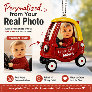 Personalized Kids Photo Real 3D Raised Ornament For Dad, Custom Drive Safe Daddy Car Ornament, Father's Day Gift, Drive Safe Gift For Grandpa f5cb7bed-a4cc-4ca0-862f-8b7a94aec2b7-banner-2.png