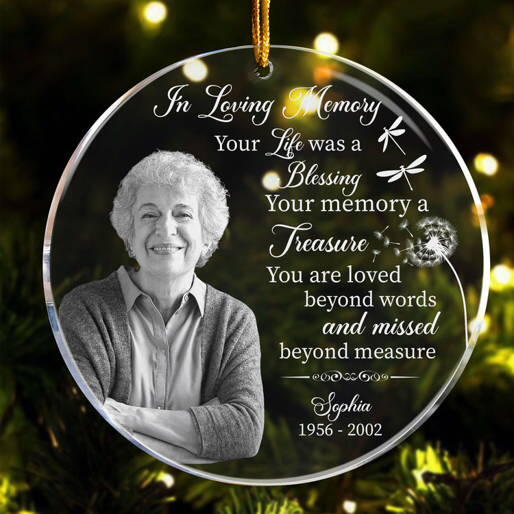 Your Life Was A Blessing Your Memory A Treasure - Personalized Acrylic Photo Ornament f5d6b88d-7f44-48f2-9ada-e8cb8be5c892-Your-Life-Was-A-Blessing-Your-Memory-A-Treasure-Personalized-Acrylic-Photo-Ornament_3.jpg