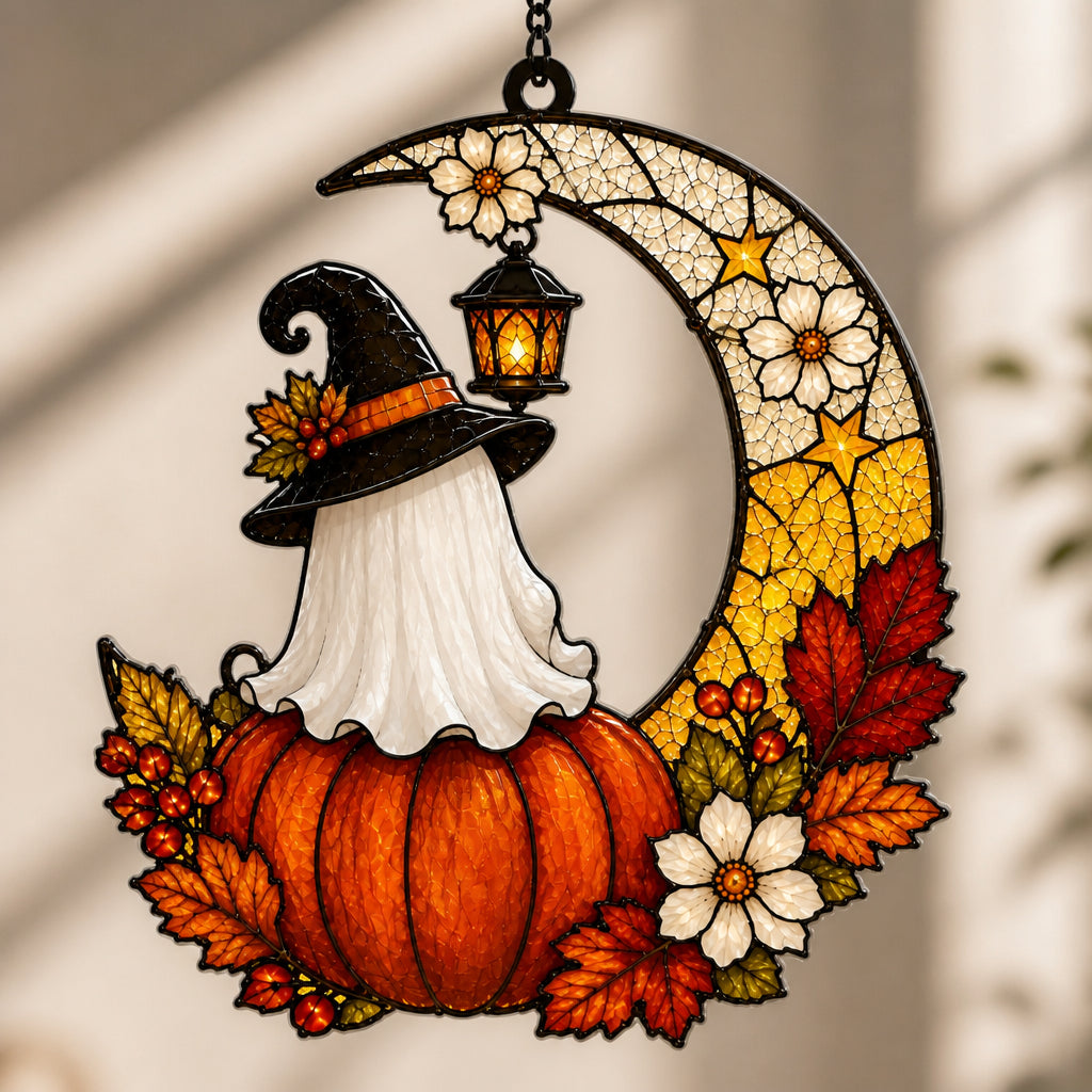 Personalized Stained‑Glass Ghost Moon Suncatcher - Personalized Suncatcher Ornament f5dcadcc-30bd-4823-afb4-1458cc893c2d.jpg