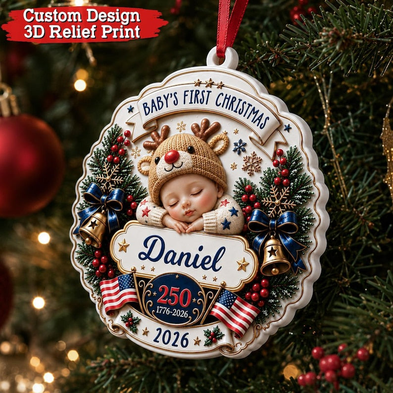 Personalized Baby First Christmas Ornament, Custom Name 1776-2026 Keepsake, 3D Relief Print f620b325-787c-472d-93a5-8de8177ed969-fdgfgftgf-1-.jpg