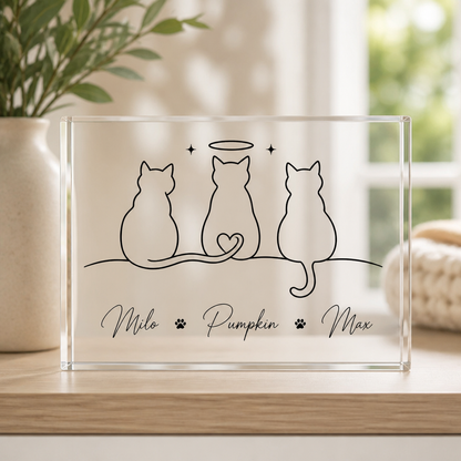 Custom Cat Line Art Acrylic Plaque – 3 Pet Names with Halo Memorial - Personalized Acrylic Plaque f6281889-fcfe-428d-842c-bcb84764f679.png