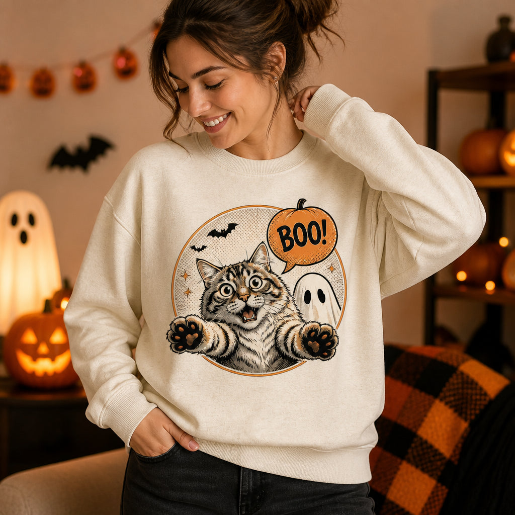 Boo! Cat & Ghost Halloween Sweatshirt - Sweatshirt f65062ab-1cfa-499e-b3d1-04ddcdcce7b6.jpg