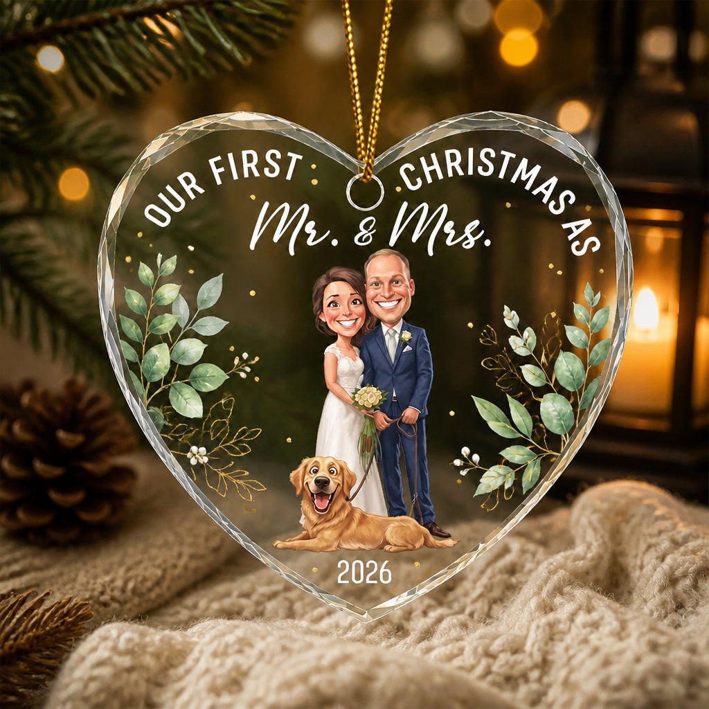 Our First Christmas as Mr. & Mrs. – Custom Portrait Heart Acrylic Ornament - Personalized Transparent Acrylic Ornament f69b6e46-5147-4a6b-b9ef-24a1703eb9ca.jpg