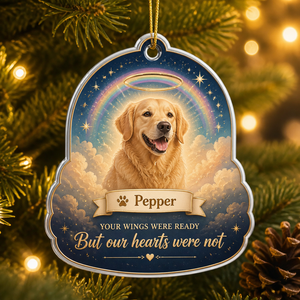 Rainbow Bridge Pet Photo Memorial Ornament – Your wings were ready - Personalized Shape Ornament f6ed02ea-3733-4c01-9ffc-4a55a82ff77b.png