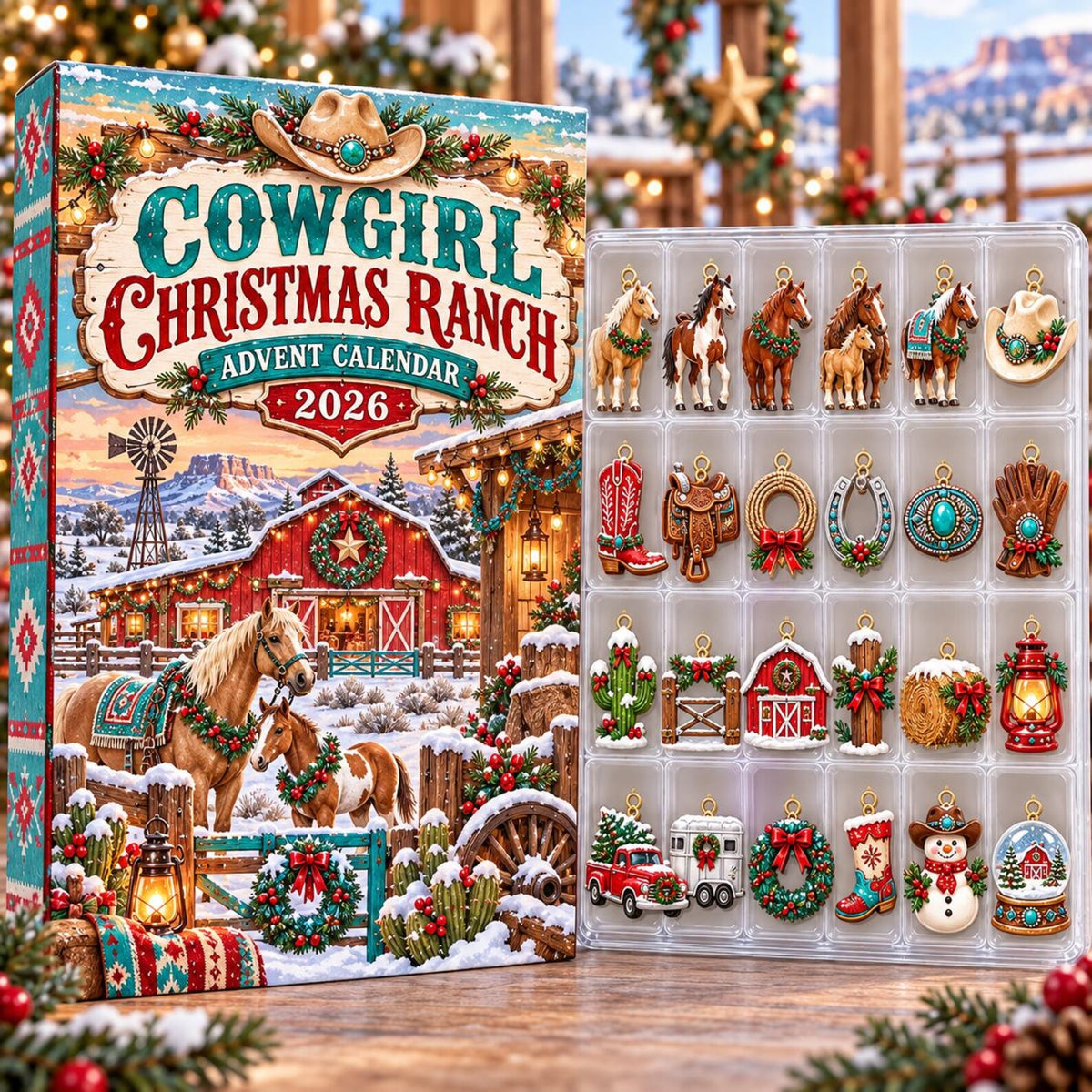 Cowgirl Christmas Ranch Advent Calendar 2026, 24 Day Western Horse Countdown, Cowboy Ornaments, Equestrian Gift, Country Holiday Decor f6f76c77-e5ba-4c3a-917f-c5ccaf74861c-il_1588xN.8603374130_ohns.jpg