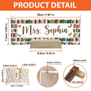 Personalized Vintage Bookshelf Teacher Desk Name Plate Back To School Gift, Custom Name Librarian Gifts, Teacher Appreciation Gift f6f90cc3-49e2-44d5-a19d-85e168d1d802-banner-3.jpg