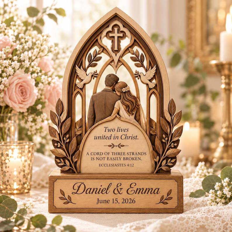 Personalized Christian Wedding Wooden Block Gift. Cord of Three Strands for Couple, Ecclesiastes 4:12 Marriage Keepsake Religious Wedding f6fbb509-aedb-4221-bfcb-55ed1b0119b9-ggff-7-.jpg
