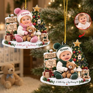 A Little Baby A Big Blessing - Personalized Acrylic Ornament, Gift For Baby, First Christmas Ornament With Custom Baby's Photo & Name f701e5a4-07a9-42bc-b3c2-9023650e2a8f-t-i-xu-ng-85-.png