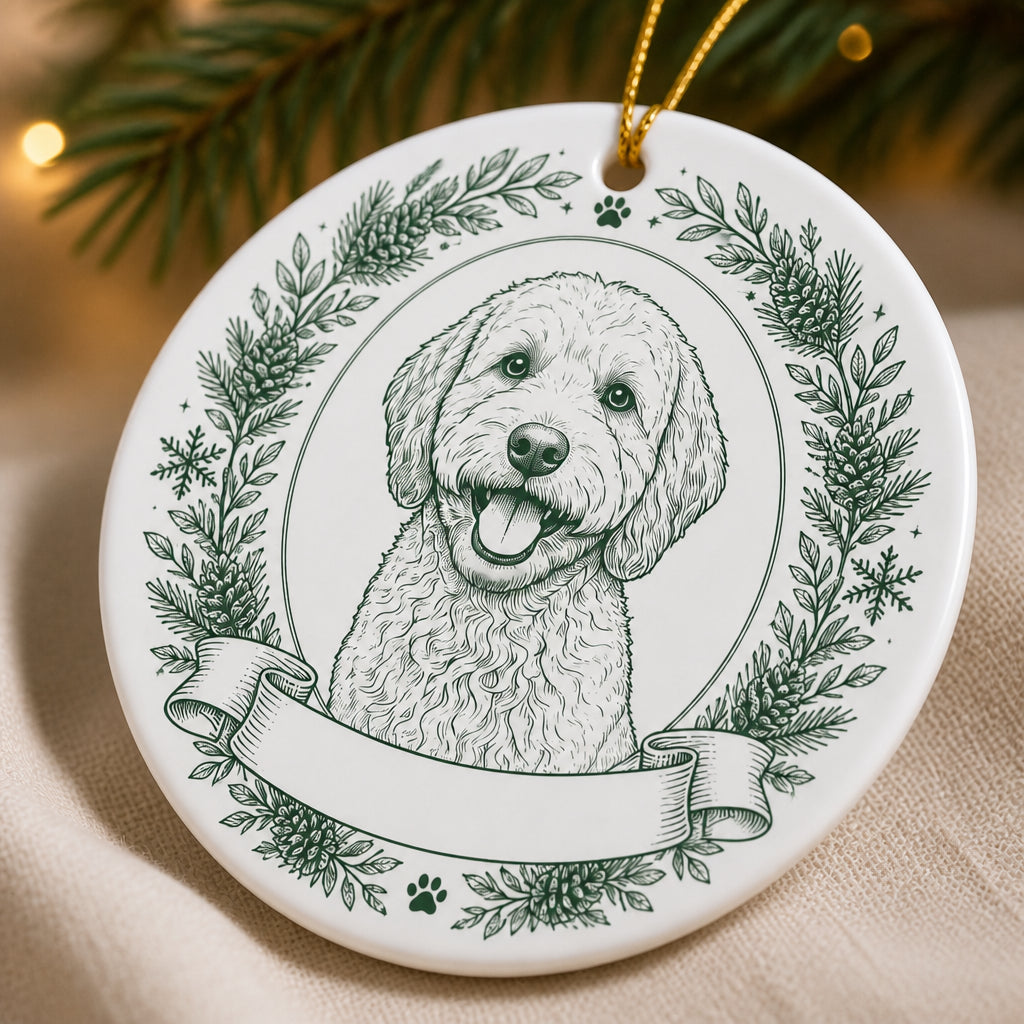 Custom Pet Cameo Ornament – Photo to Engraved Line Art with Name - Personalized Ornament f70d0720-3b2c-46d4-929e-a6b1942a31b1.jpg
