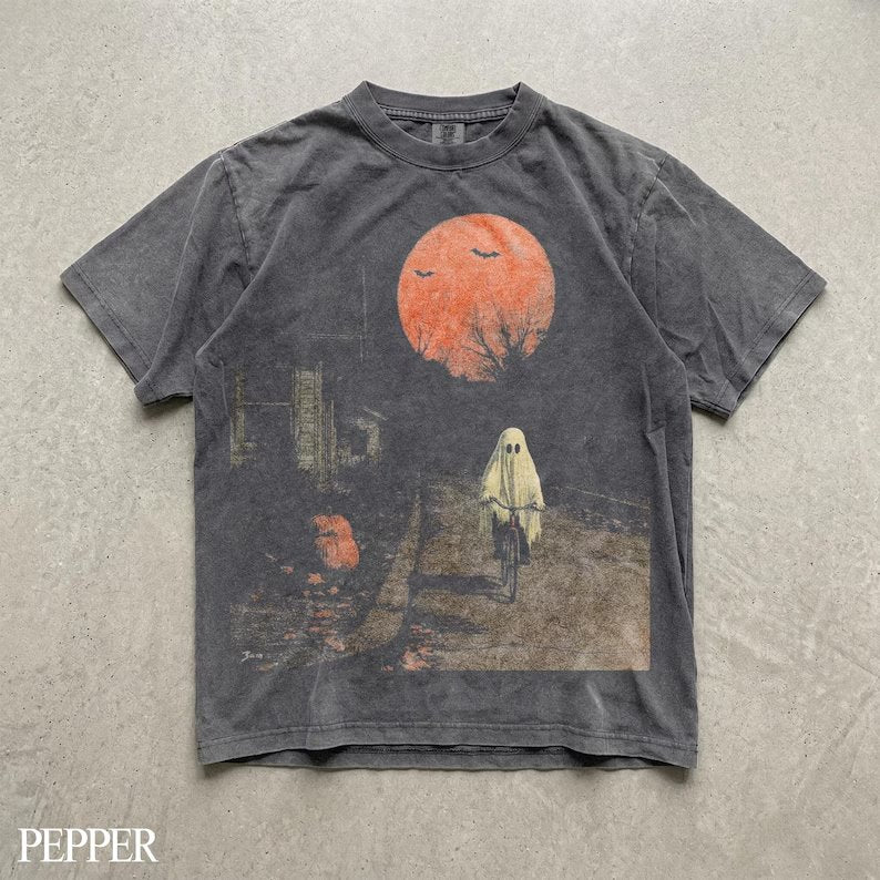 Halloween Ghost T-Shirt, Spooky Ghost Biking Shirt, Gothic Halloween Shirt, Vintage Halloween Tee, Pumpkin Shirt, Fall Graphic Tee, Gift f71f243a-ea60-4ea5-bab3-560af3b05690-sde-2-.jpg