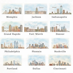 Custom Skyline Ornament l Personalized Engagement Location Gift l Watercolor Landscape Wedding Keepsake f71fa59f-d5f9-4350-8fea-9e7c5b15e94e-2.jpg
