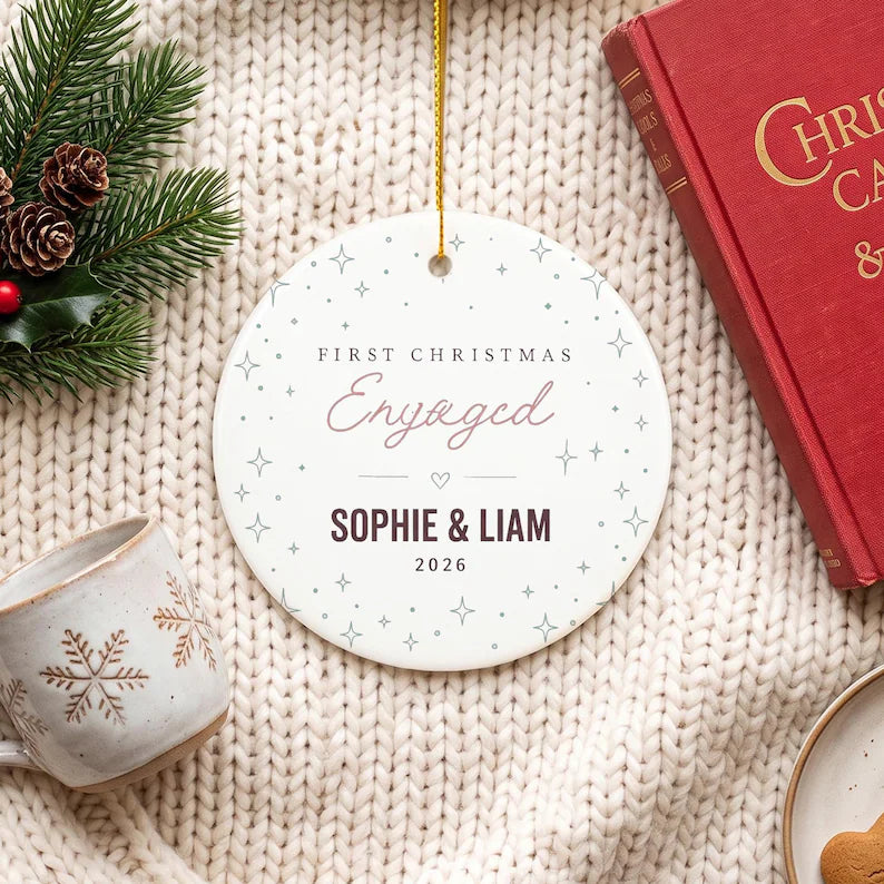 Personalized First Christmas Engaged Ornament, Custom Couple Bauble, Engagement Keepsake Gift, Newly Engaged Christmas Tree Decoration f7277038-2560-4615-8643-64134f723406-gffg-3-.webp