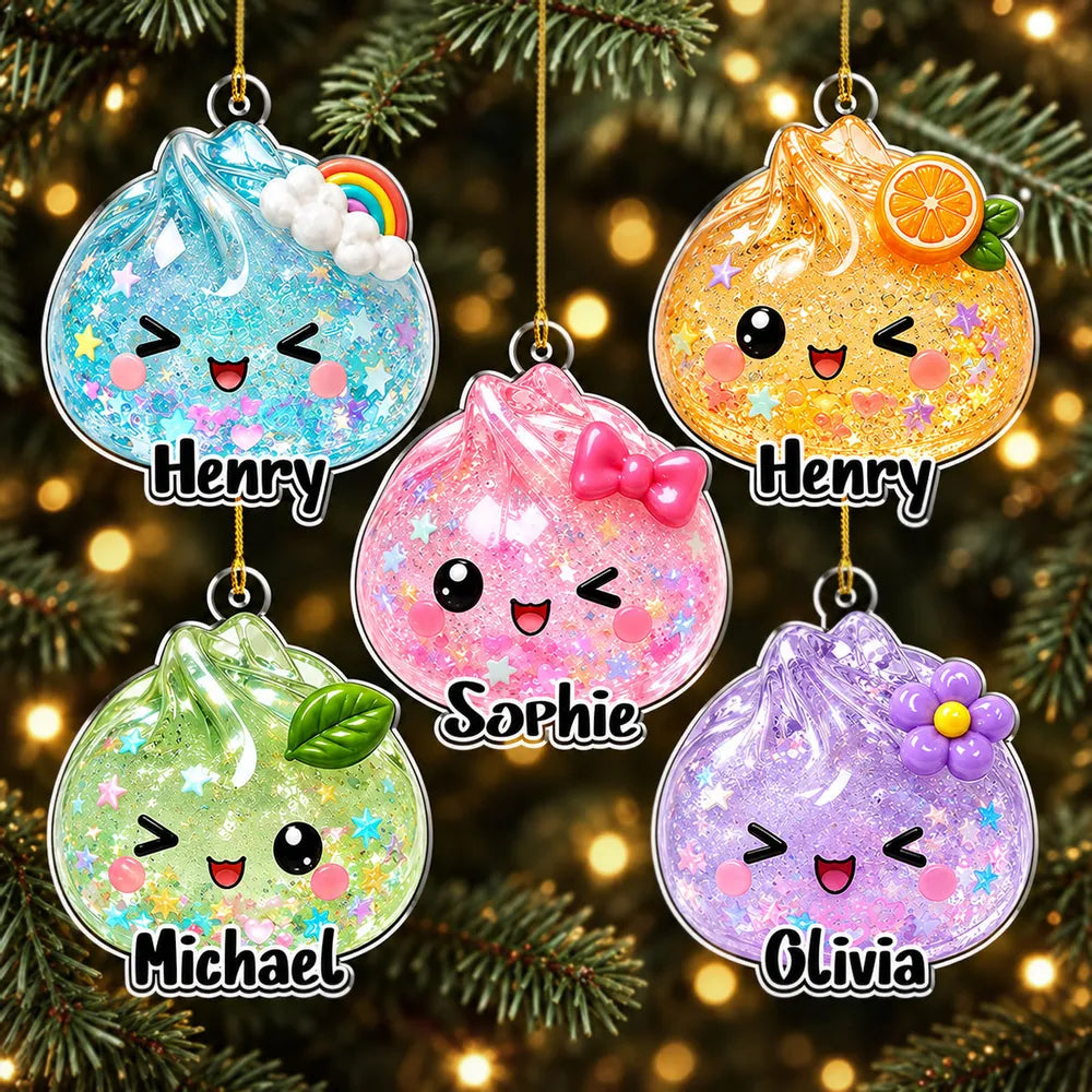 Personalized Name Glitter Dumpling Ornament, Cute Kawaii Christmas Tree Decoration, Custom Family Keepsake Gift for Kids and Dumpling Lovers f7383a37-1849-4ed5-9cf4-9d3049ee8218-1.webp
