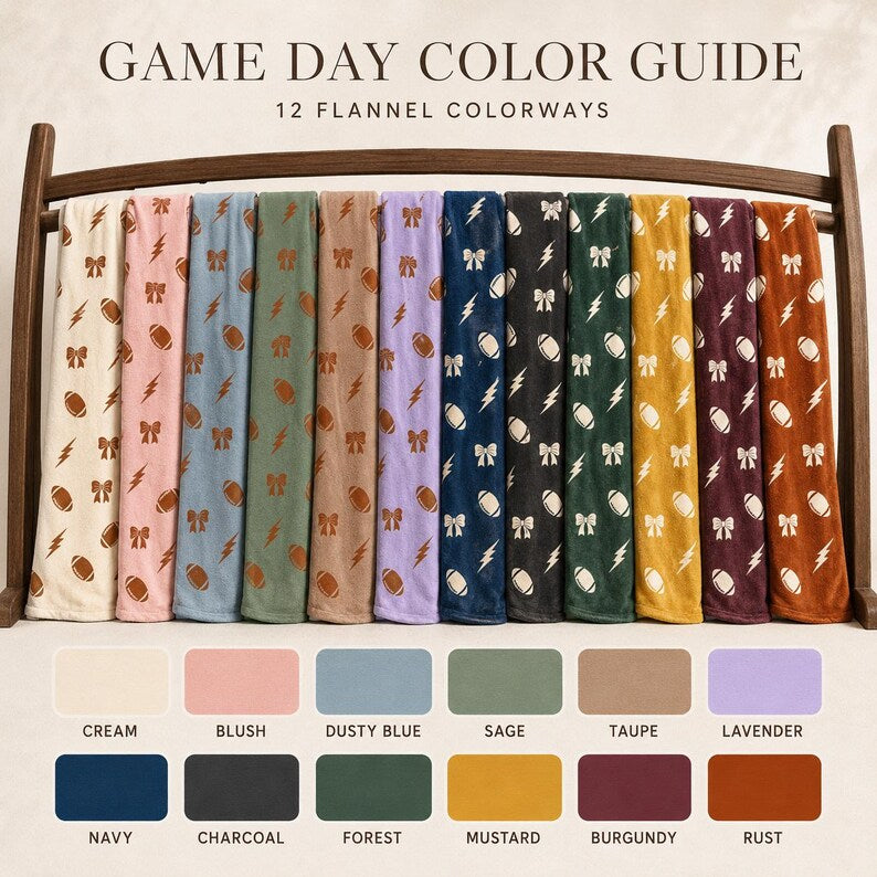 Football Blanket, Game Day Flannel Throw, Coquette Bow Football Blanket, Sports Fan Gift, Football Mom Gift, Cozy Stadium Throw f752d328-981b-4194-ad5b-6a44d5500293-GFGF-4-.jpg