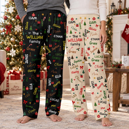 Personalized Family Christmas Pajama Pants, Custom Names, Festive Holiday Lounge Wear f75548d1-58ad-4099-995a-6d0ae8aae7ad-5.jpg