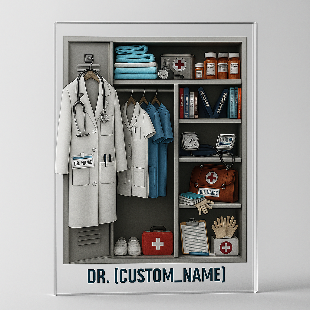 Doctor Personal Locker - Personalized Acrylic Plaque - Gift For Doctor