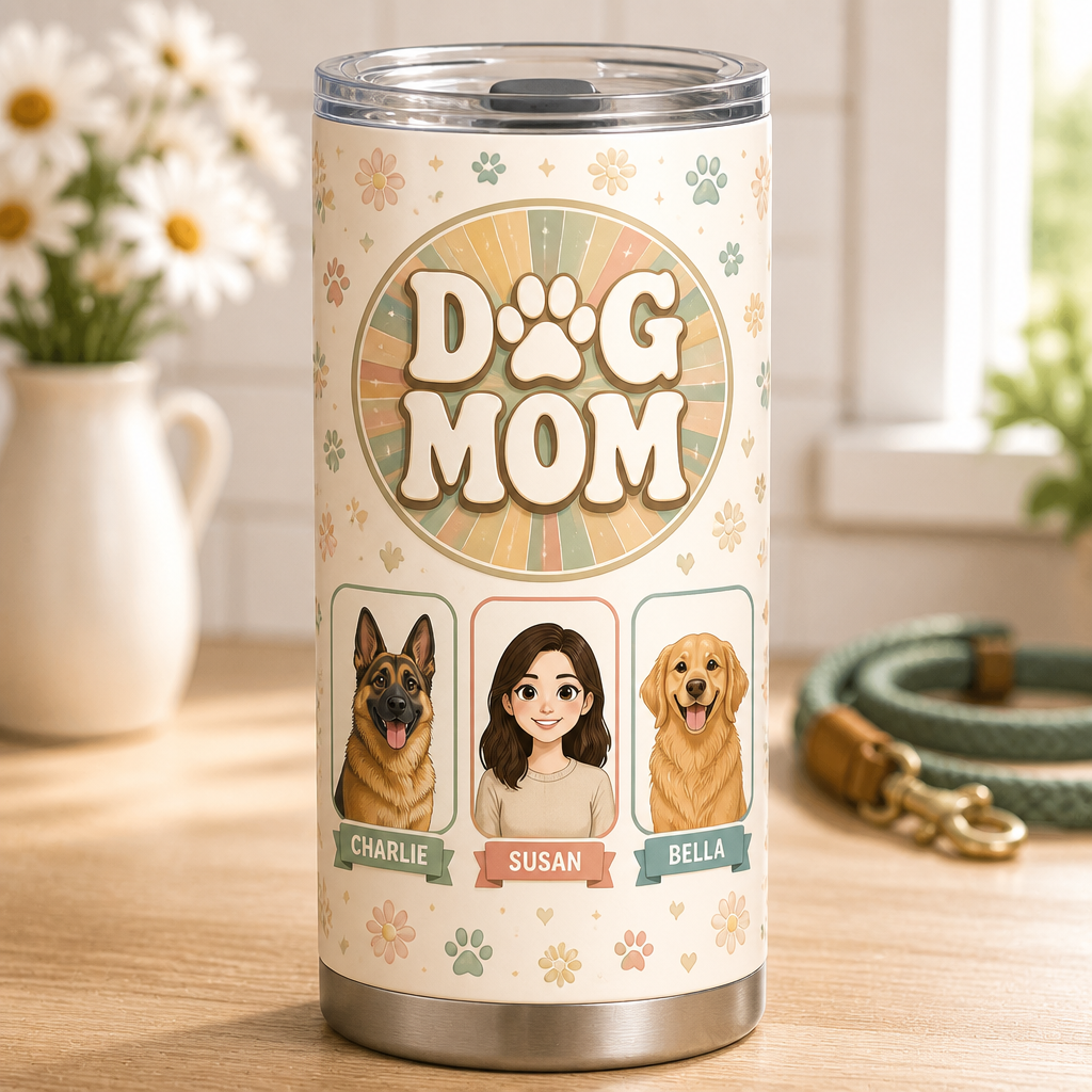 Dog Mom Retro Portrait Tumbler — 1 Person + 2 Pets (Names) - Personalized Tumbler f777ac44-94be-45ff-a5f9-0d6bda0a3c6f.png