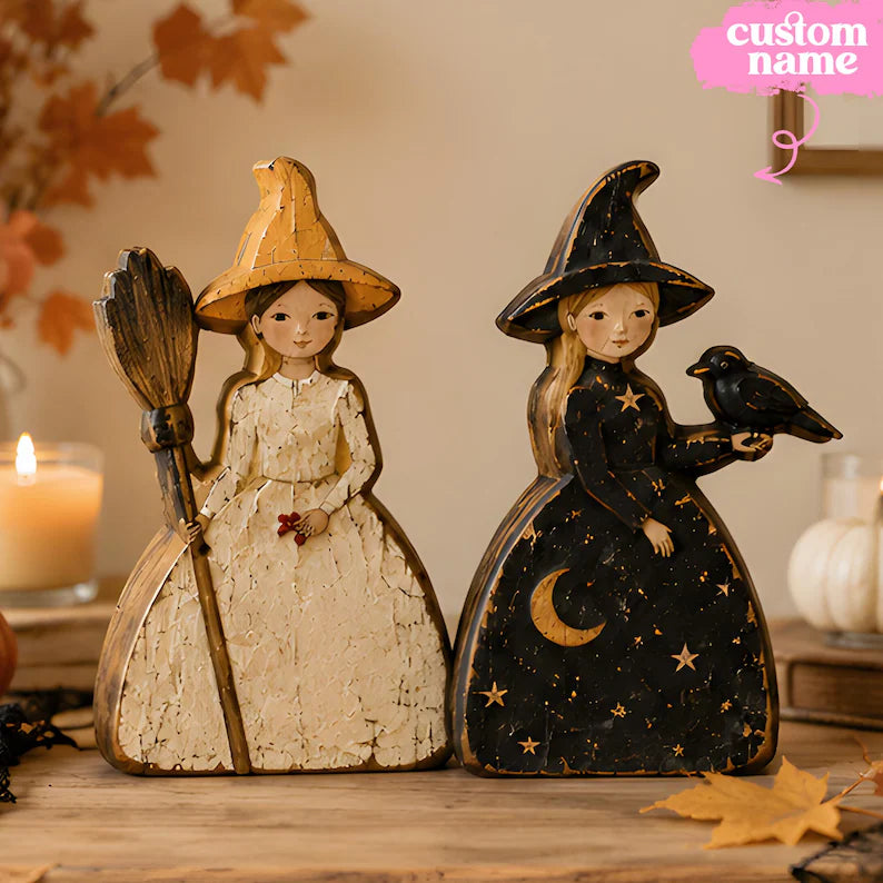 Charming Halloween Witch Wooden Block, Rustic Fall Decor, Spooky Cute Witch Figurine, Autumn Farmhouse Mantle Decoration f78d26af-9576-4120-95f0-cd80f173e882-t-u-9-.webp