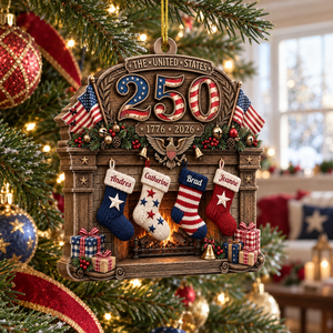 USA 250th Anniversary Fireplace & Stockings -Personalized 2D Flat America 250th Anniversary Christmas Gift For Family, Custom Family Name f790316d-1f3b-42dc-91cd-6e0be3f3d211-banner-1.png