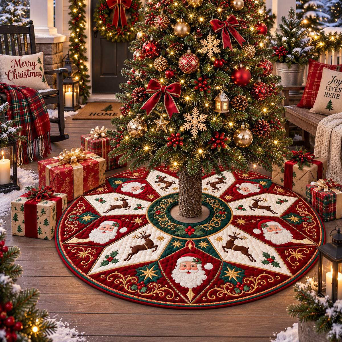Quilted Christmas Tree Skirt, Santa Reindeer Holiday Decor f79246d2-67b0-4fd4-9a3a-cb977937faed-1731465d-0ec7-4e2e-adcb-66e0d22ce3fc.png