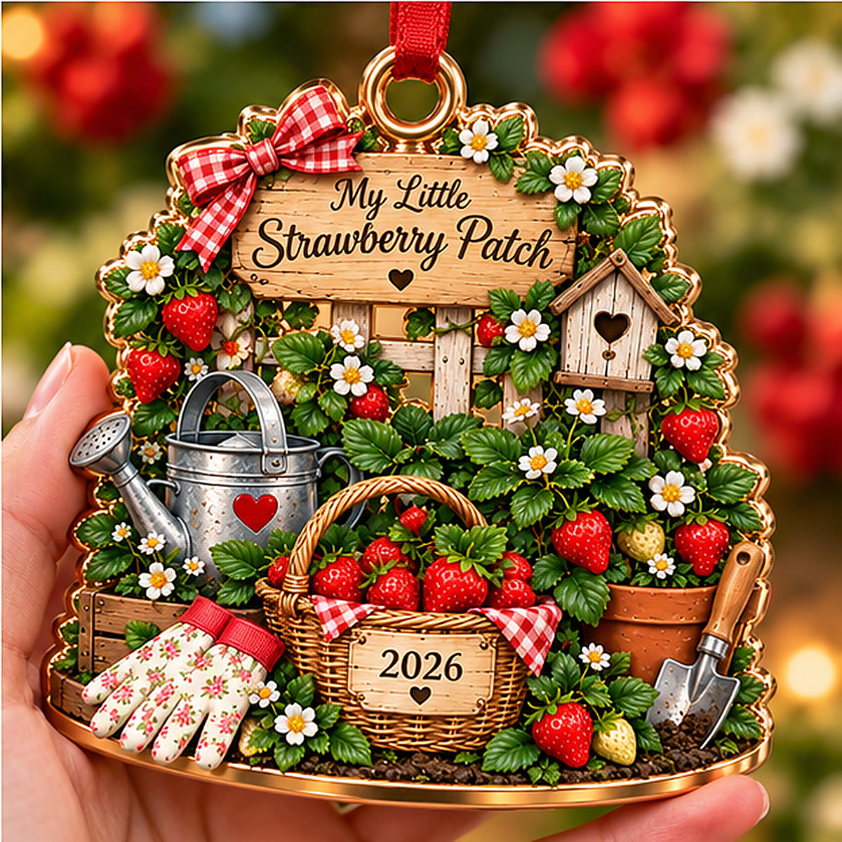 Personalized Strawberry Patch Christmas Ornament – Custom Text & Year, Strawberry Lover Gift, Gardening Gift for Mom, Garden Lover Christmas Keepsake f79a4abe-adfa-4247-abb5-b384296a8b38-04_Strawberry_Patch_Hand_Holding_1200x1200.jpg