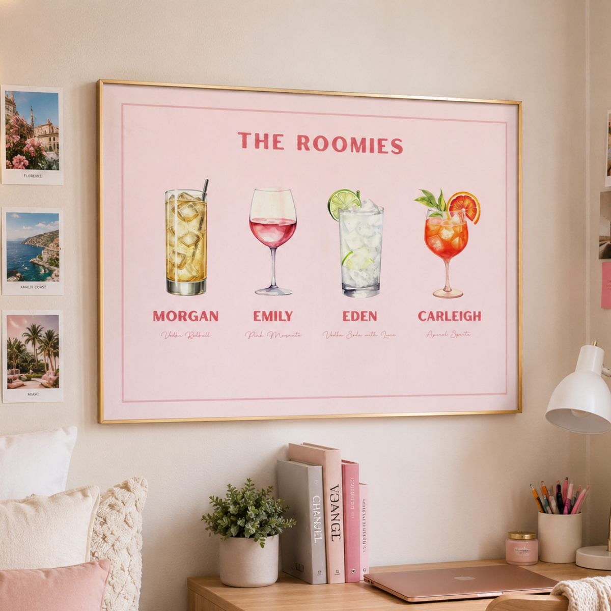 Pink Custom Roommate Drink Print, Roommates as Drinks, Trendy Apartment Dorm Art, Bar Cart Decor, Cocktail Poster, Personalized Wall Art f79bcdb3-b318-4339-a2c8-f231a432f730-banner-5.png