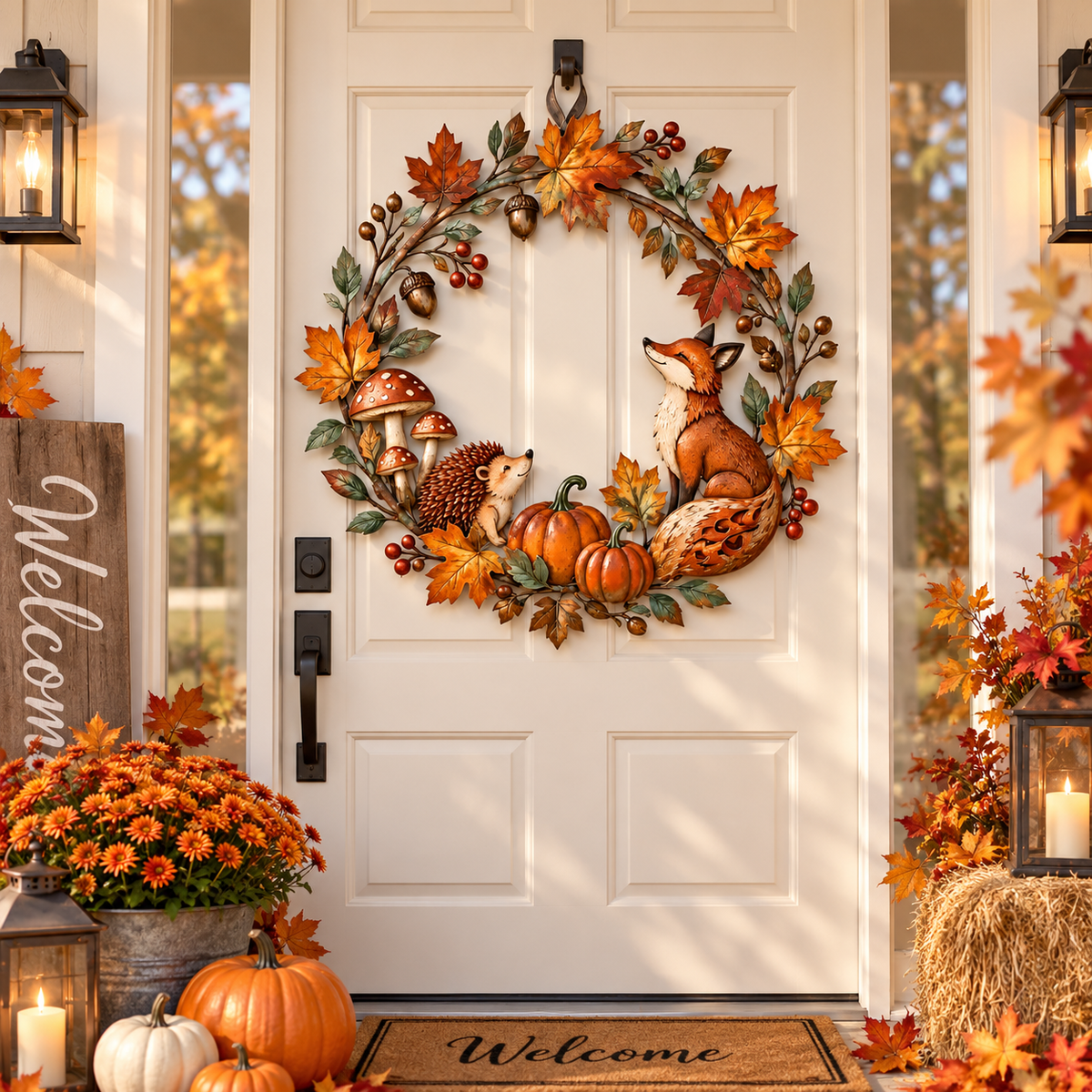 Rustic Fall Metal Wreath, Woodland Animal Door Decor, Fox Hedgehog Pumpkin Wall Hanging, Autumn Harvest Home f7a6a2d0-fcf5-4471-80c0-f2bfc51d6bc3-0441e72b-612f-4a51-a6d7-0ca9ee81fda0.png
