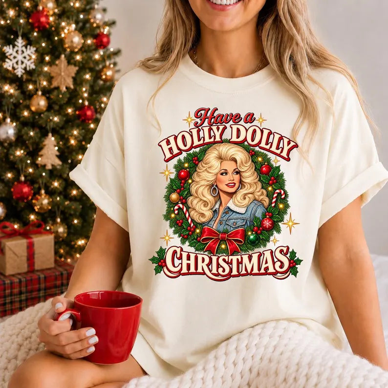 Holly Dolly Christmas Shirt, Retro Dolly Christmas Sweatshirt, Christmas Nostalgia Tee, Most Wonderful Time Shirt, Vintage Xmas Gift For Her f7b9944f-72f2-4cc7-98e8-9ff514367f68-f45r-4-.webp