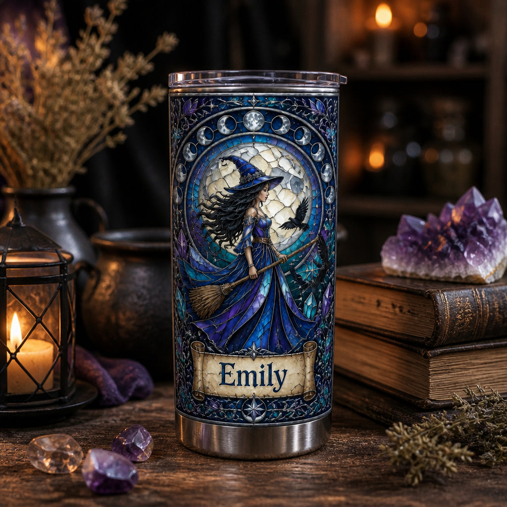 Personalized Stained-Glass Witch Moon Tumbler - Personalized Tumbler f7cdccc4-8fd6-46df-8808-a7dd4ef6ef3a.jpg