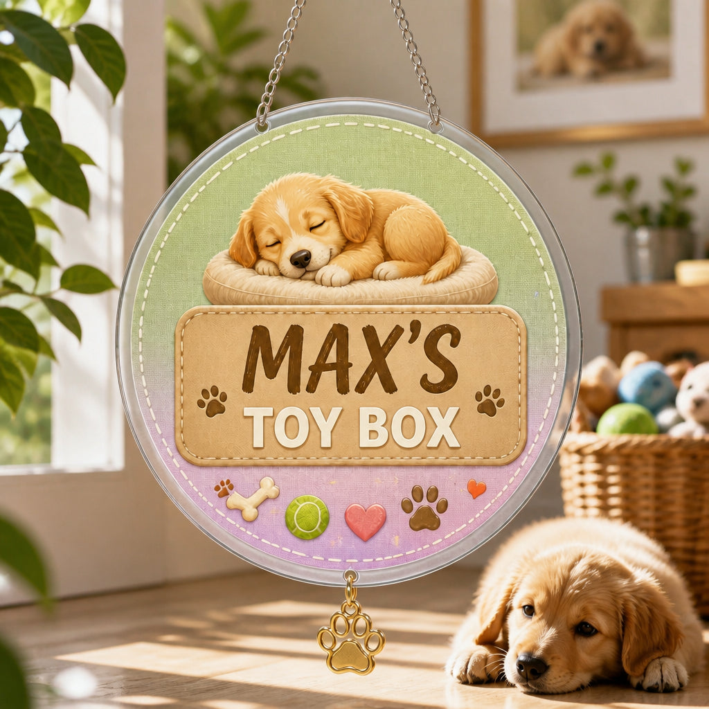 Personalized Pet Toy Storage Bin — Name's Toy Box - Personalized 1 Layered Suncatcher with Charm f7d15840-c36c-4033-a029-c2f04e6b83c5.jpg