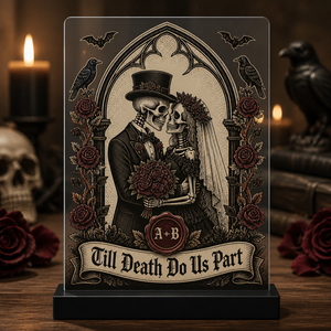 Gothic Skeleton Couple Acrylic Plaque — Till Death Do Us Part (Monogram) - Personalized Acrylic Plaque f7d4bbf5-3264-4100-9b81-fb141f897124.png