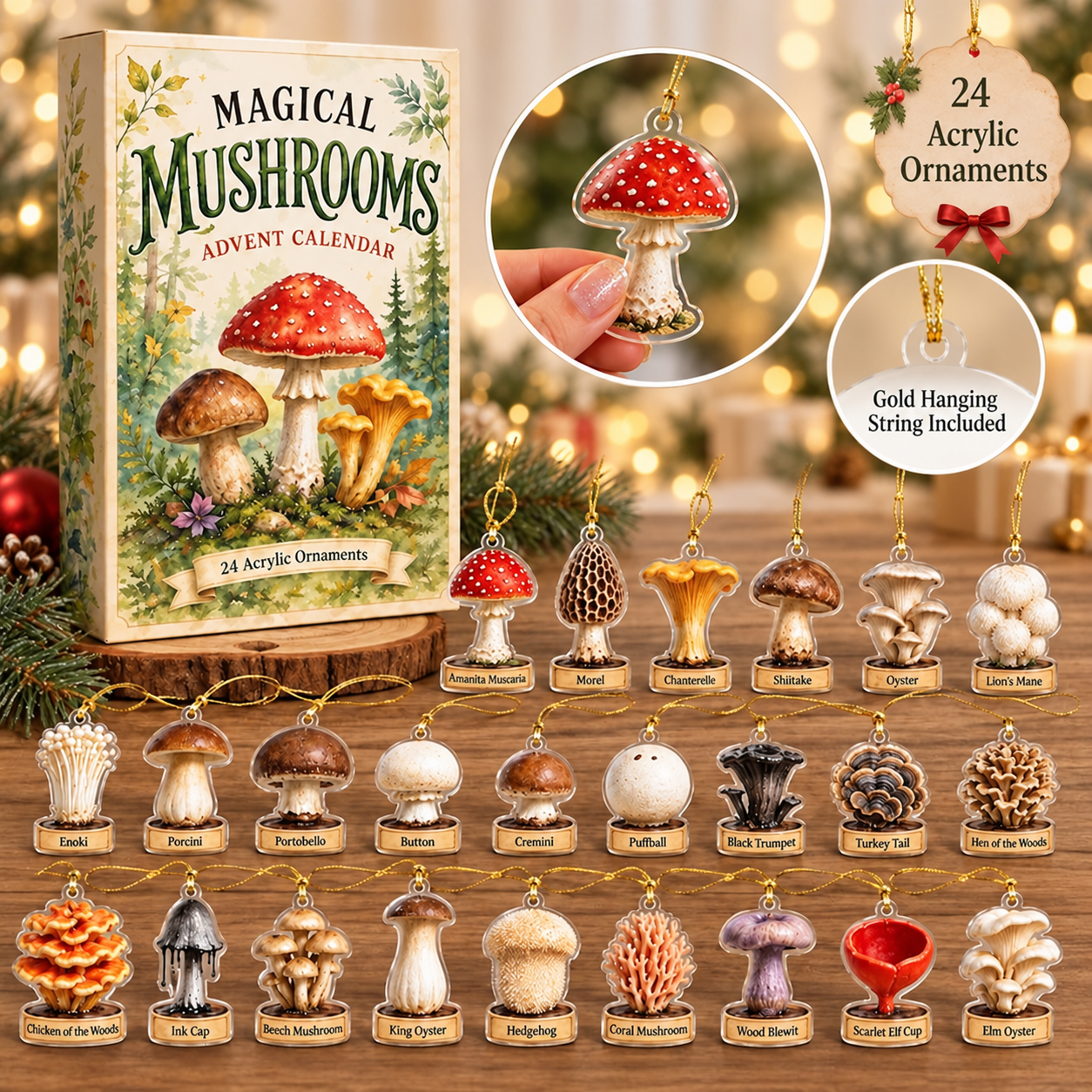 Mushroom Advent Calendar 2026, Christmas 24 Days Advent Calendar, 24 Acrylic Mushroom Ornaments, Cottagecore Gift, Woodland Christmas Decor f7dcd2c1-a902-42c2-b1e2-0aeedec876bc-1162a7fe-7caf-49aa-8ee1-be7cb0f018a7.png