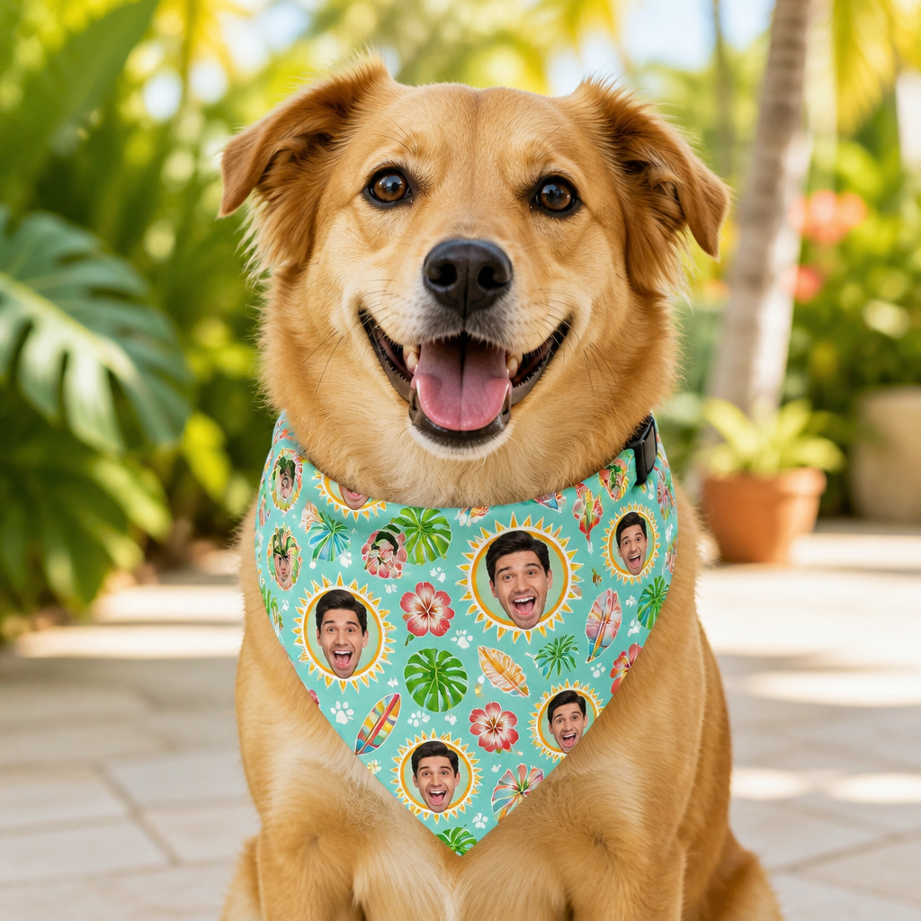 Custom Face Tropical Pet Bandana Collar - Personalized Pet Bandana Collar With Adjustable Buckle f7de55b7-f3a2-47e0-b6a5-cc99e2623d3a.png