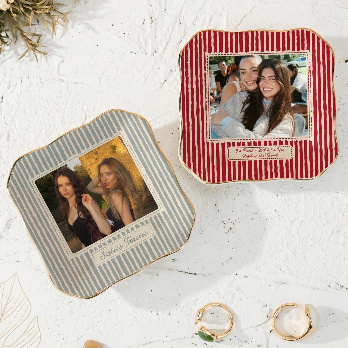 Personalized Bestie Photo Jewelry Dish, Bestie Striped Ring Dish, Birthday Gifts For Bestie Best Friend, Sister Vintage Stripe Jewelry Dish f81a661d-6b83-4bb5-9362-c8995c7ee221-7.jpg