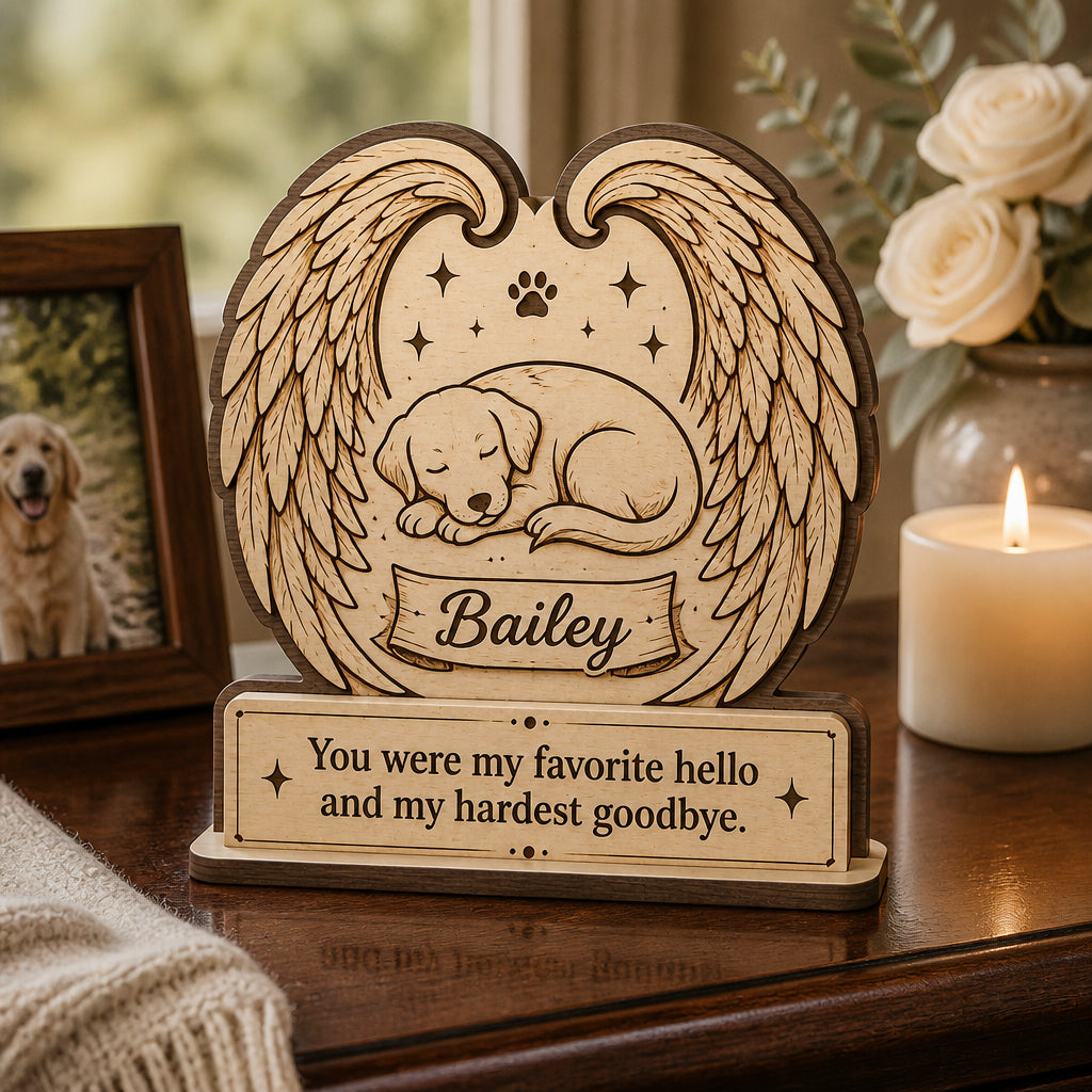 Pet Memorial Winged Dog Name Plaque – Wooden Standing Sign - Personalized Wooden custom shape Standing 2 layer (5mm) f82aa936-a405-4293-b58e-811d0acd2f99.jpg