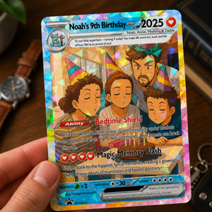 Personalized Father's Day PKM Card, Custom Birthday Photo Art Card, Wedding & Anniversary Photo to Holo Card, Gift For Dad, New Dad Gift