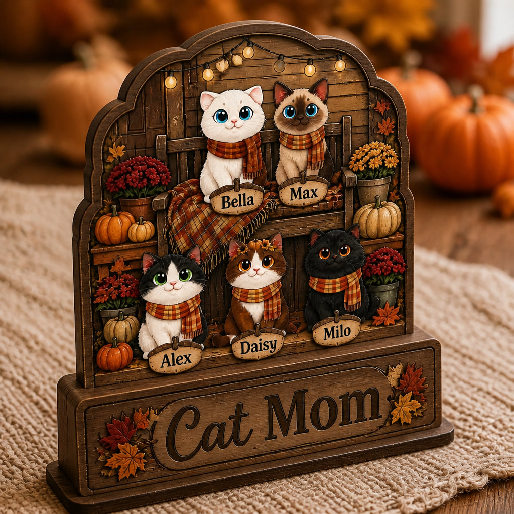 Cat Mom Fall Porch Personalized Pet Portrait Standing Sign - Personalized Wooden custom shape Standing 2 layer (5mm) f85243bc-de74-4e95-8830-3516ddd27e82.jpg