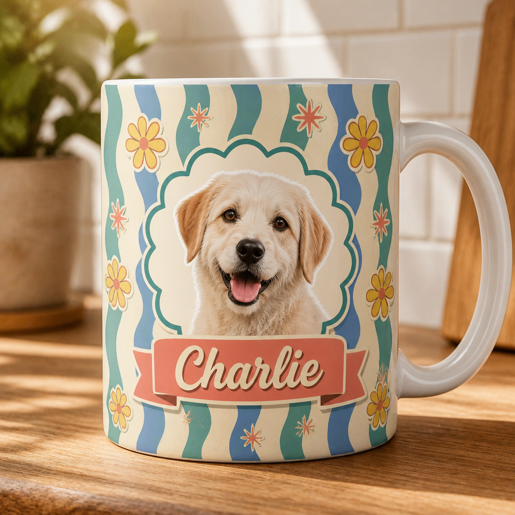 Retro Pet Photo + Name Pattern Mug - Personalized Edge-to-Edge Mug f8534154-2d74-493e-9de9-4aa58641437d.png