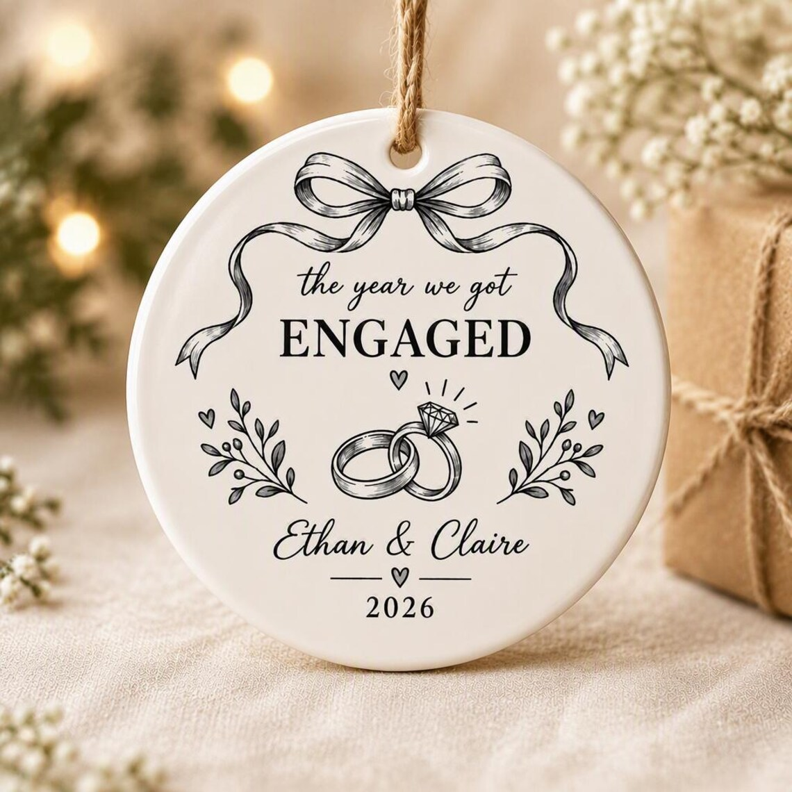 Engagement Ceramic Ornament, Personalized Couple Christmas Keepsake, The Year We Got Engaged Proposal Gift f857ada1-076e-46e4-9145-a8b86b877eae-5_converted.png
