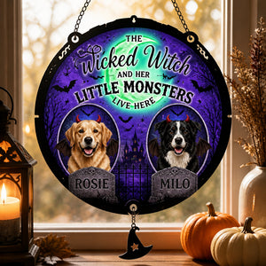 Halloween Witch & Little Monsters Pet Photo Doormat - Personalized 1 Layered Suncatcher with Charm f86b644e-dc42-4c93-950c-7c9ff9f99b05.jpg
