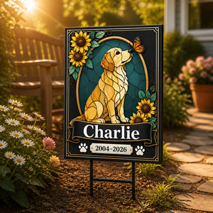 Stained-Glass Dog Memorial Yard Sign – Personalized Name & Years - Personalized Yard Sign f888f46b-1764-4572-988d-8205e3b0c305.jpg