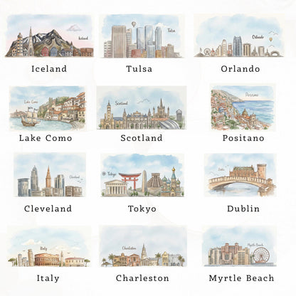 Custom Skyline Ring Dish l Personalized Engagement Trinket Tray l Watercolor Landscape Wedding Keepsake f88aaae4-ebf5-47fc-9366-199c32a190d2-3.jpg