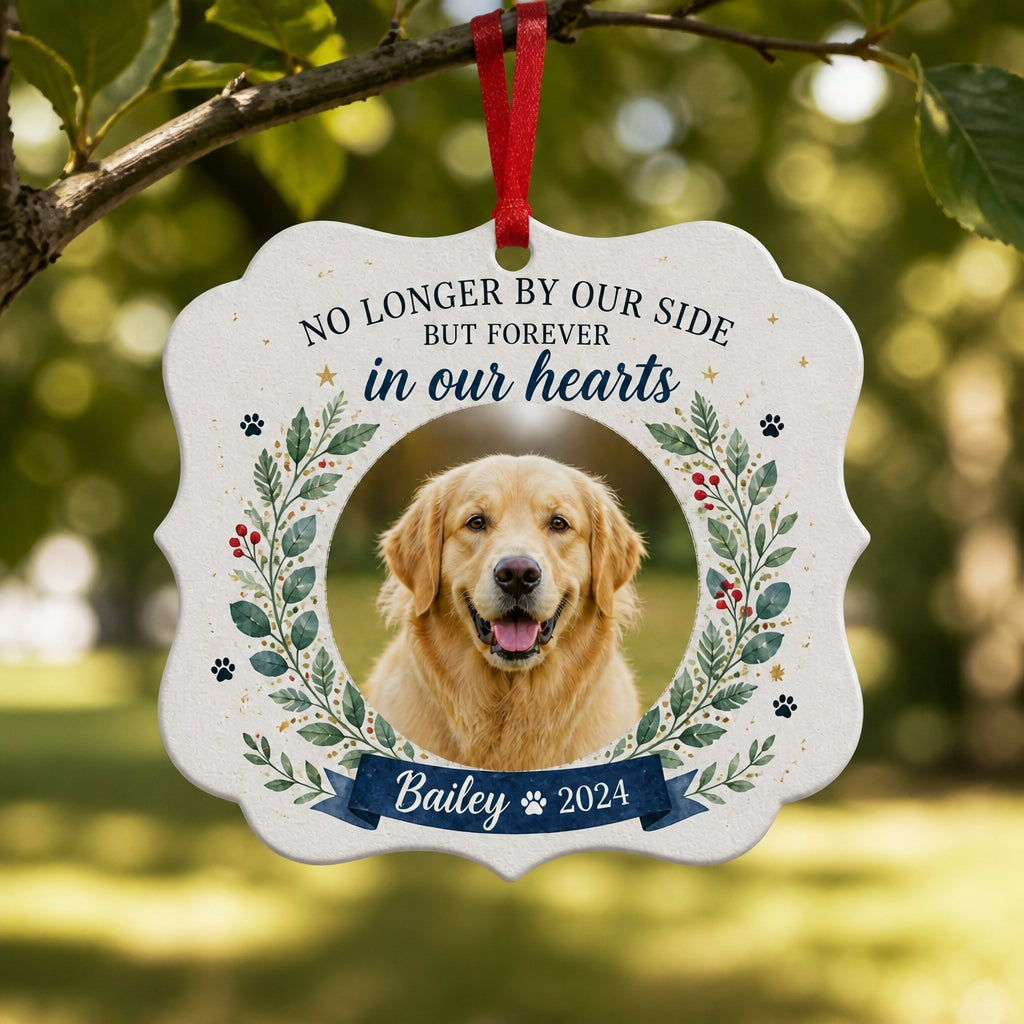 Pet Memorial Photo Ornament – Forever In Our Hearts - Personalized Aluminum Ornament f88fa6e4-ee55-4326-a7eb-8f3503281b9b.jpg